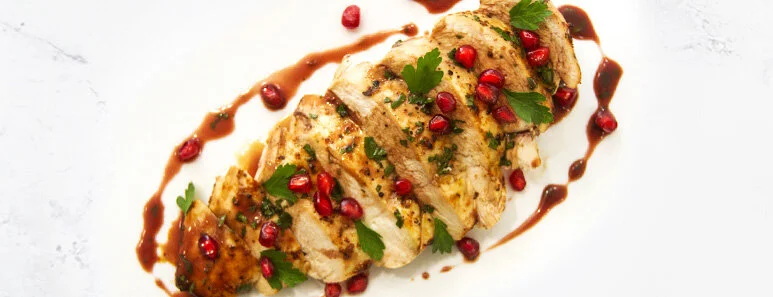 Buttermilk Chicken With Pomegranate Crème Fraîche
