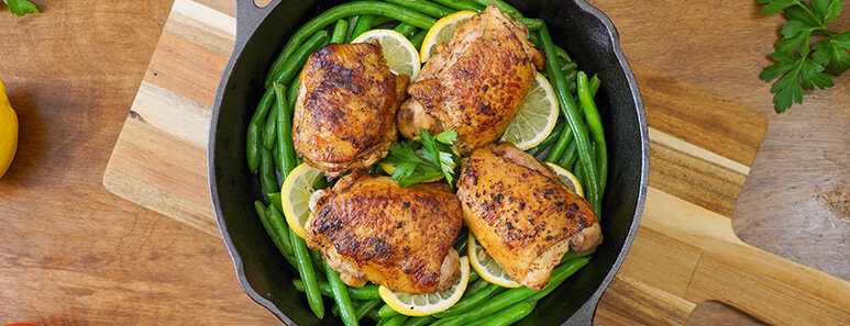 Mustard Balsamic Chicken Thighs with Green Beans