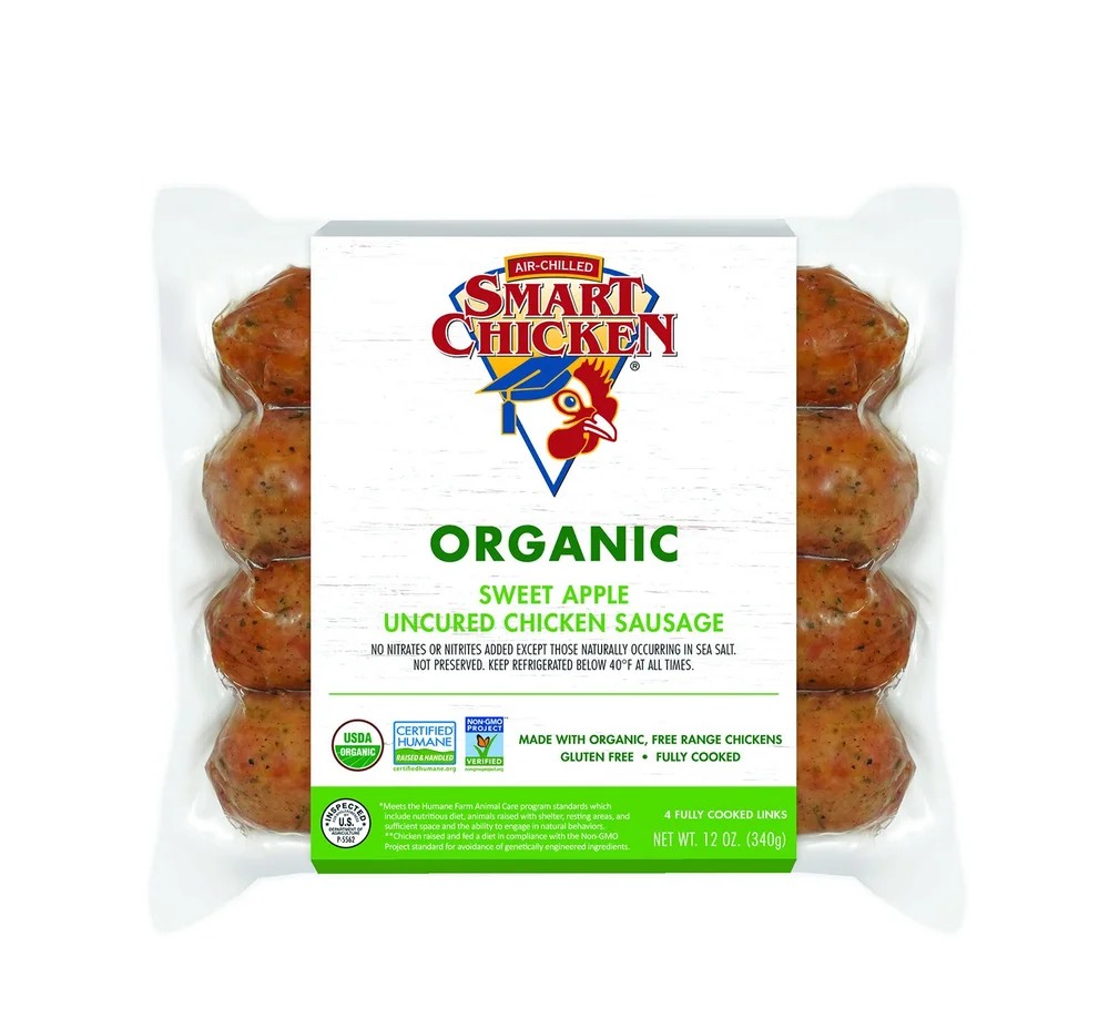 SWEET APPLE UNCURED ORGANIC CHICKEN SAUSAGE