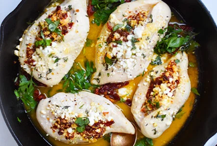 Sun-dried Tomato Goat Cheese Stuffed Chicken Breasts