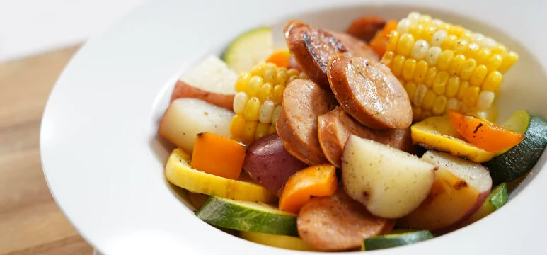 Grilled Sausage and Veggie Campfire Packets 