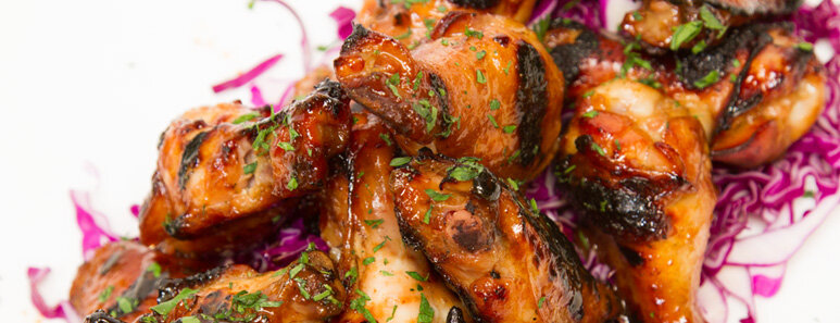 Grilled Apricot Glazed Chicken Wings