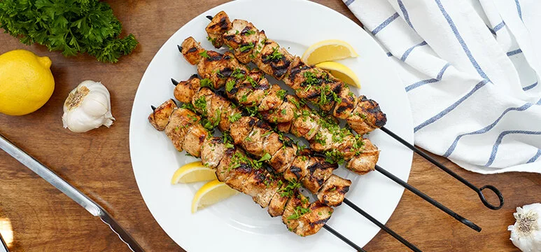 Grilled Lemon Garlic Chicken Skewers