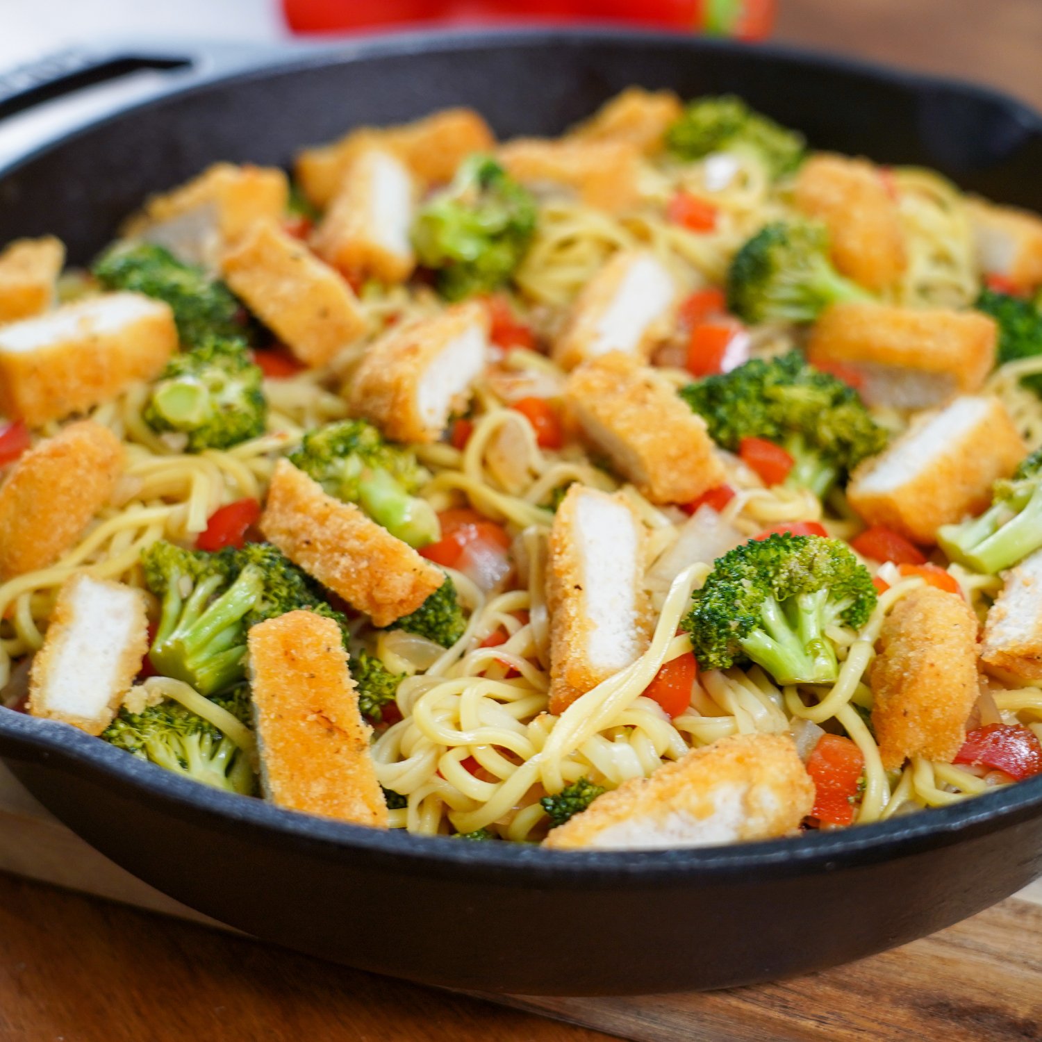 Easy Chicken Nugget Chow Mein