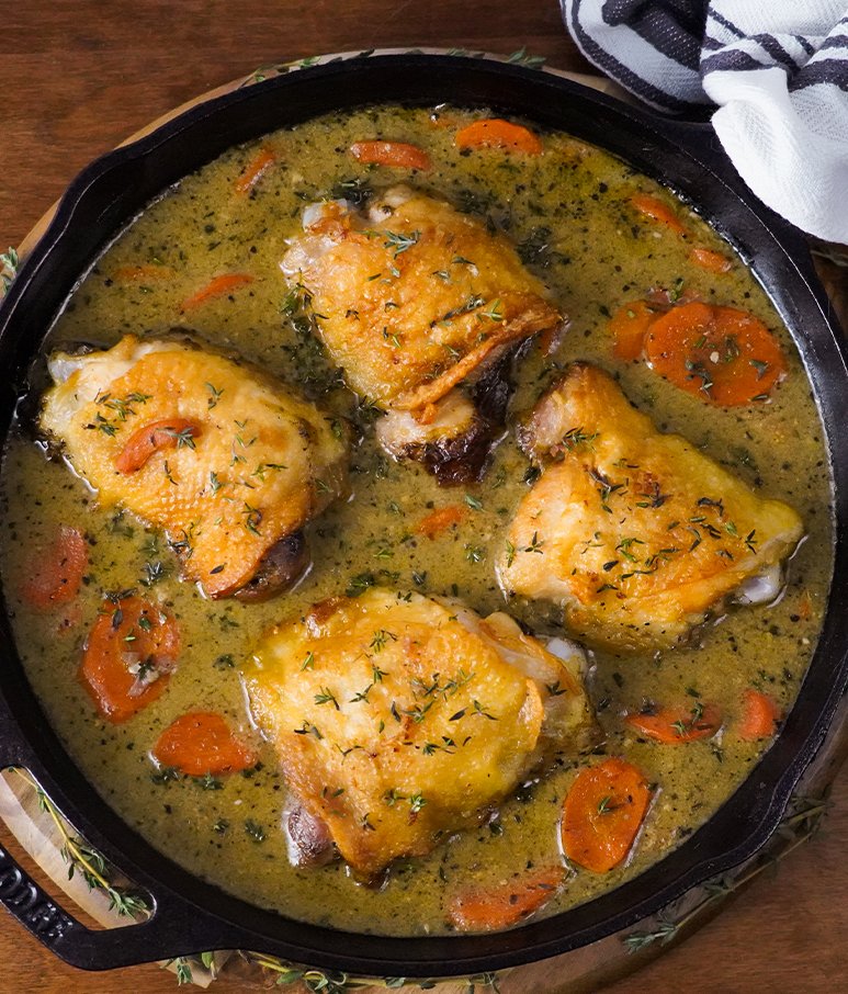 Braised Chicken Thighs with Carrots