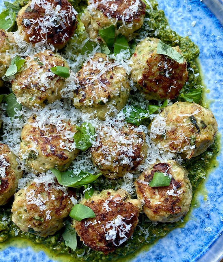 Chicken Pesto Meatballs