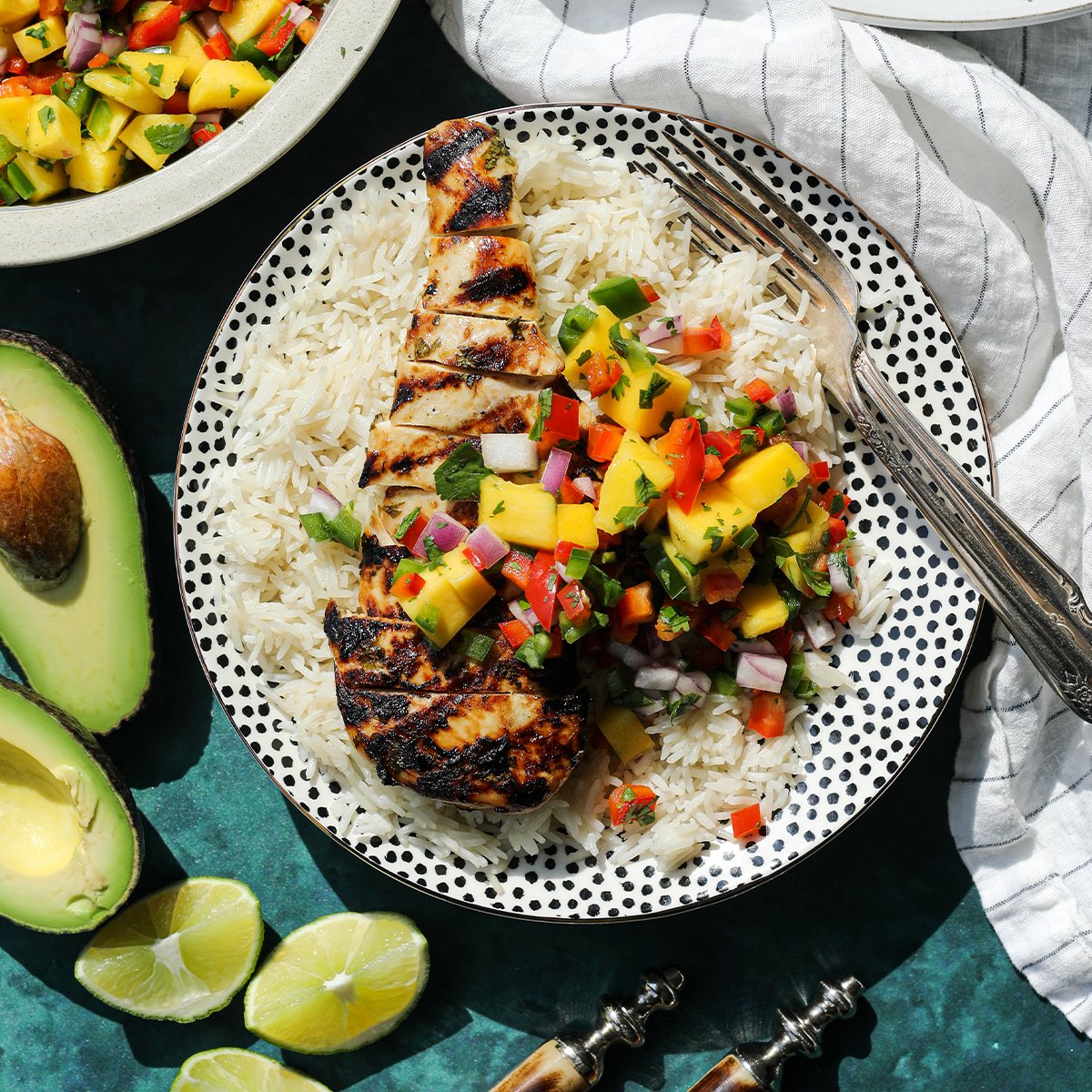 Grilled Cilantro Lime Chicken with Mango Salsa