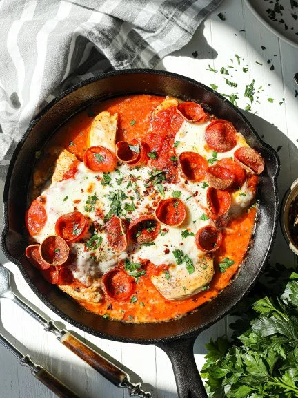One Pan Pizza Chicken