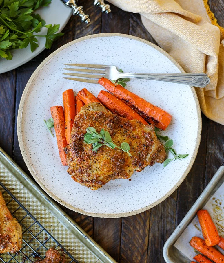 Oven Baked Crispy Chicken Thighs