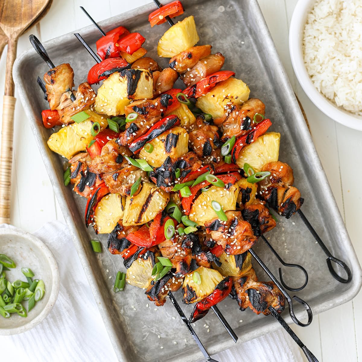Grilled Gochujang Chicken Skewers 😎

Ingredients:
For the Chicken Skewers:
2 lbs. Smart Chicken Boneless Skinless Chicken Thighs, 1-inch cubes
1/4 cup honey 
1/4 cup low sodium soy sauce 
3 tablespoons avocado oil 
1 tablespoon sesame oil 
2 tablesp