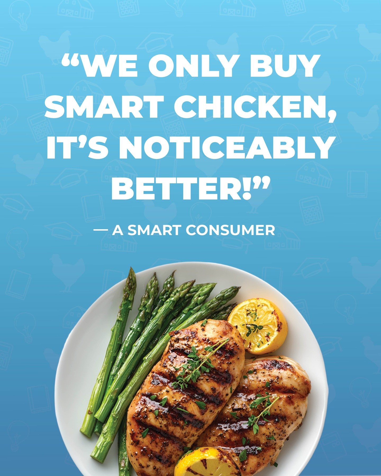 Life&rsquo;s too short for mediocre chicken. Choose quality and flavor. Choose Smart Chicken. ❤️💙