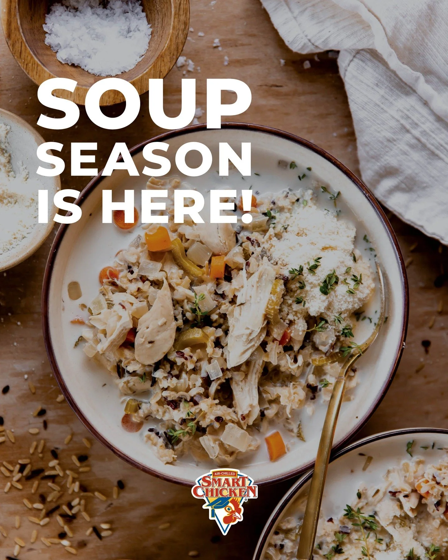 Soup season is officially here! As the weather cools, nothing beats a warm, hearty bowl of soup. Tender chicken, rich broth, and fresh ingredients make every spoonful comforting and satisfying.

Find your favorite soup recipe at SmartChicken.com!