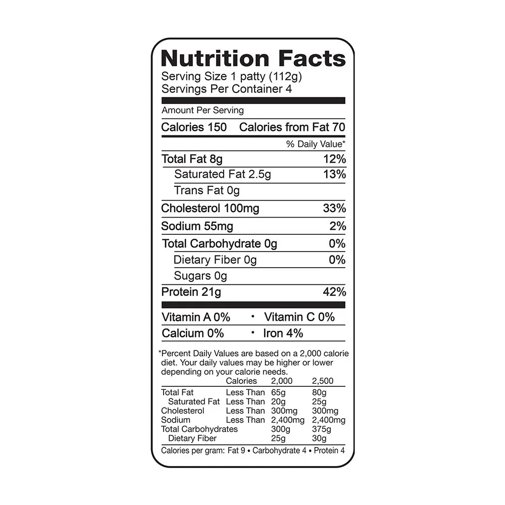 9340-NAE Ground Chicken Patties - Nutrition Facts.jpg