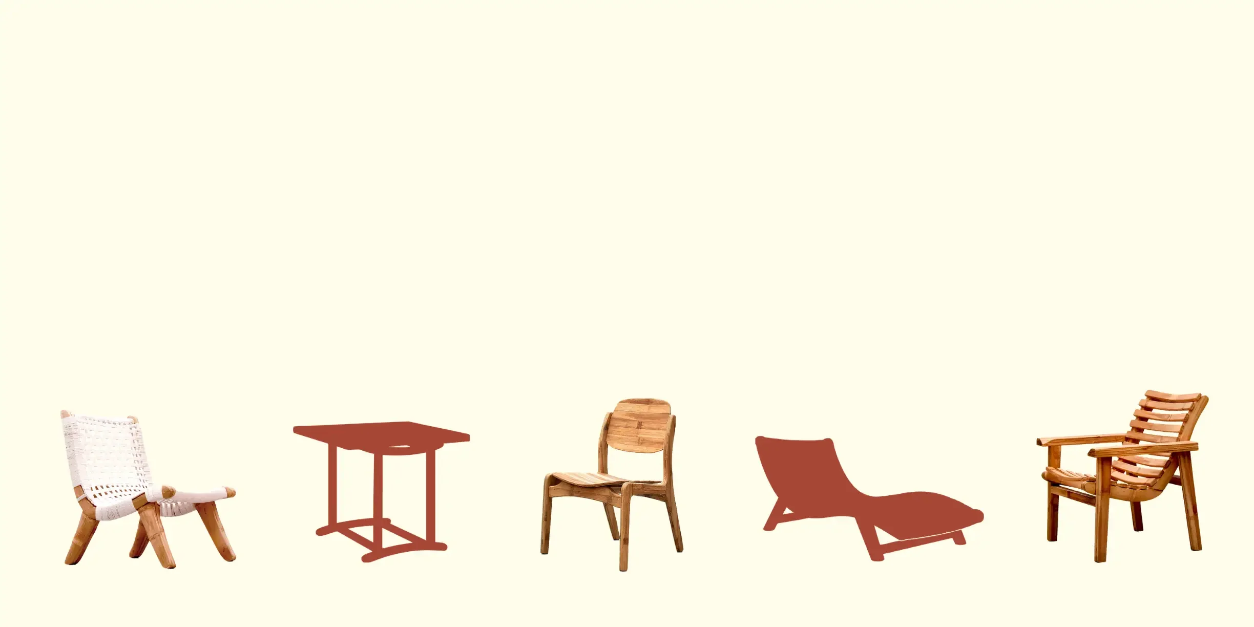 Selección de muebles de bambú del Catálogo Bamburen Bambú Haus 2026