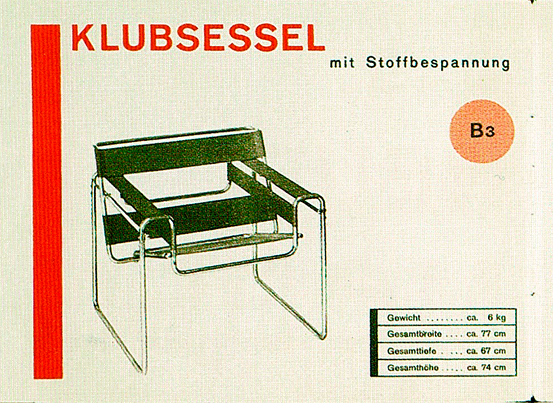 Silla B3 de Marcel Breuer, posteriormente conocida como silla Wassily
