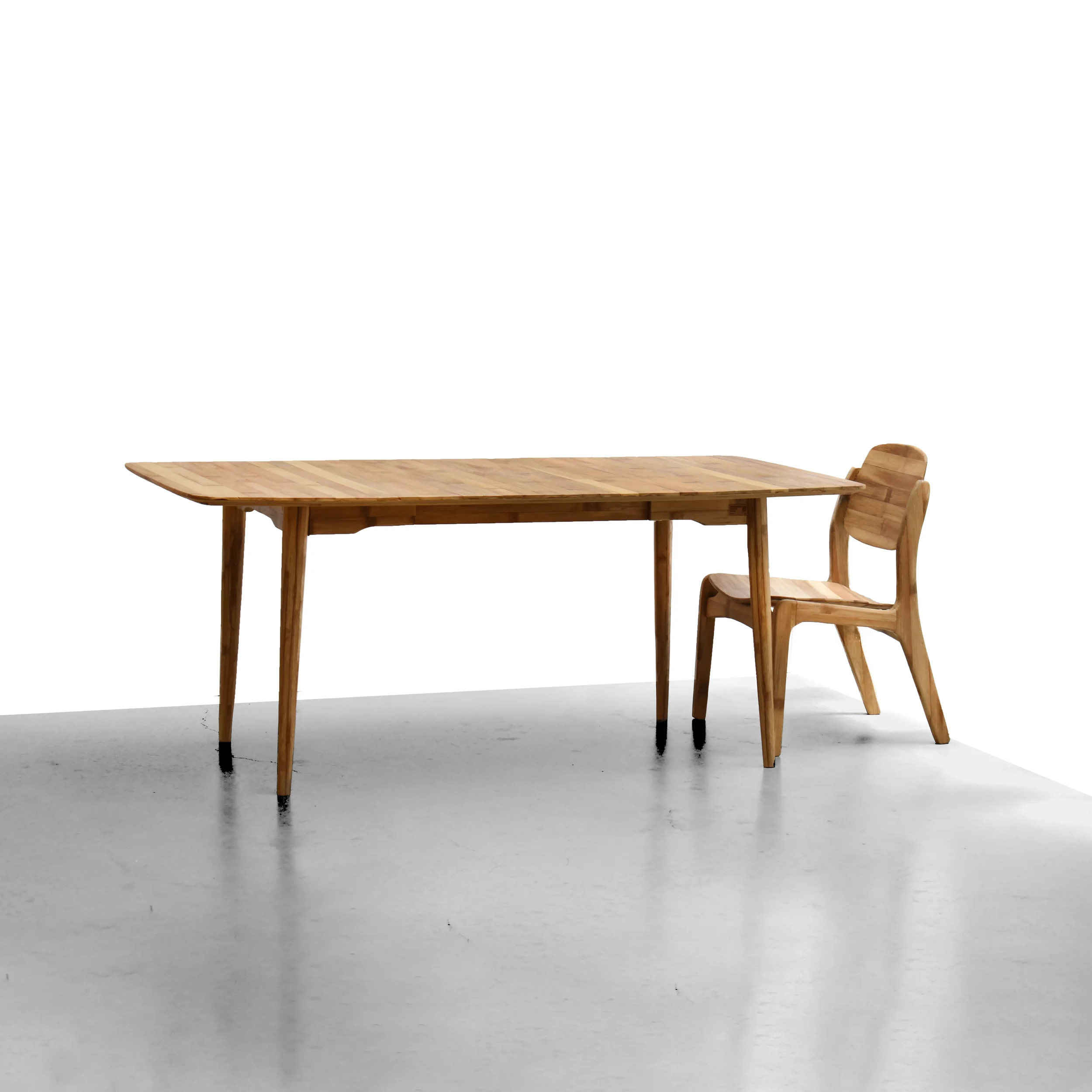 Mesa de comedor Danesa de bambú para seis personas con Silla Danesa I