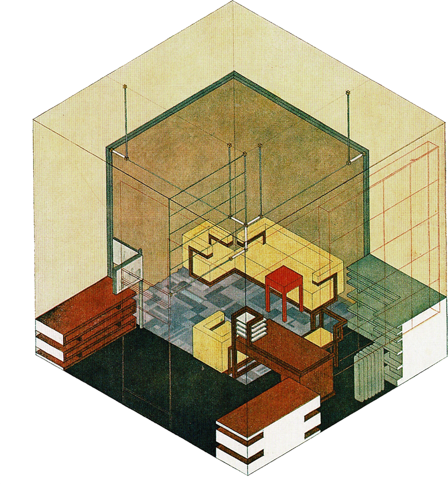 Diseño de interior y mobiliario de oficina de la Bauhaus