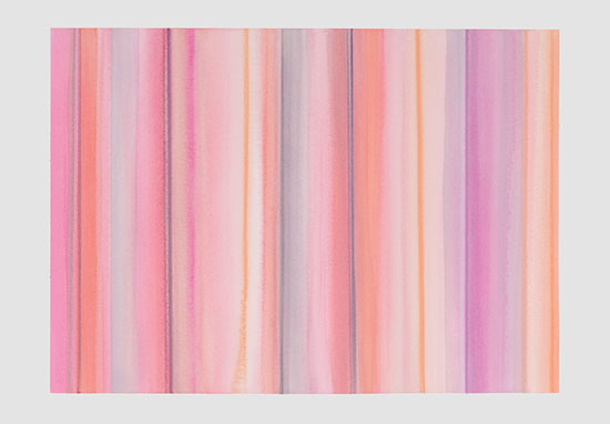 "PINK LINES" by Janet Jennings, 2017. Watercolor on paper, 22 x 30 inches.