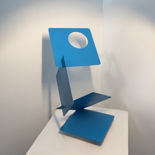 Dennis Leri, Blue Squares, painted welded steel, 16 x 6 in  SOLD 