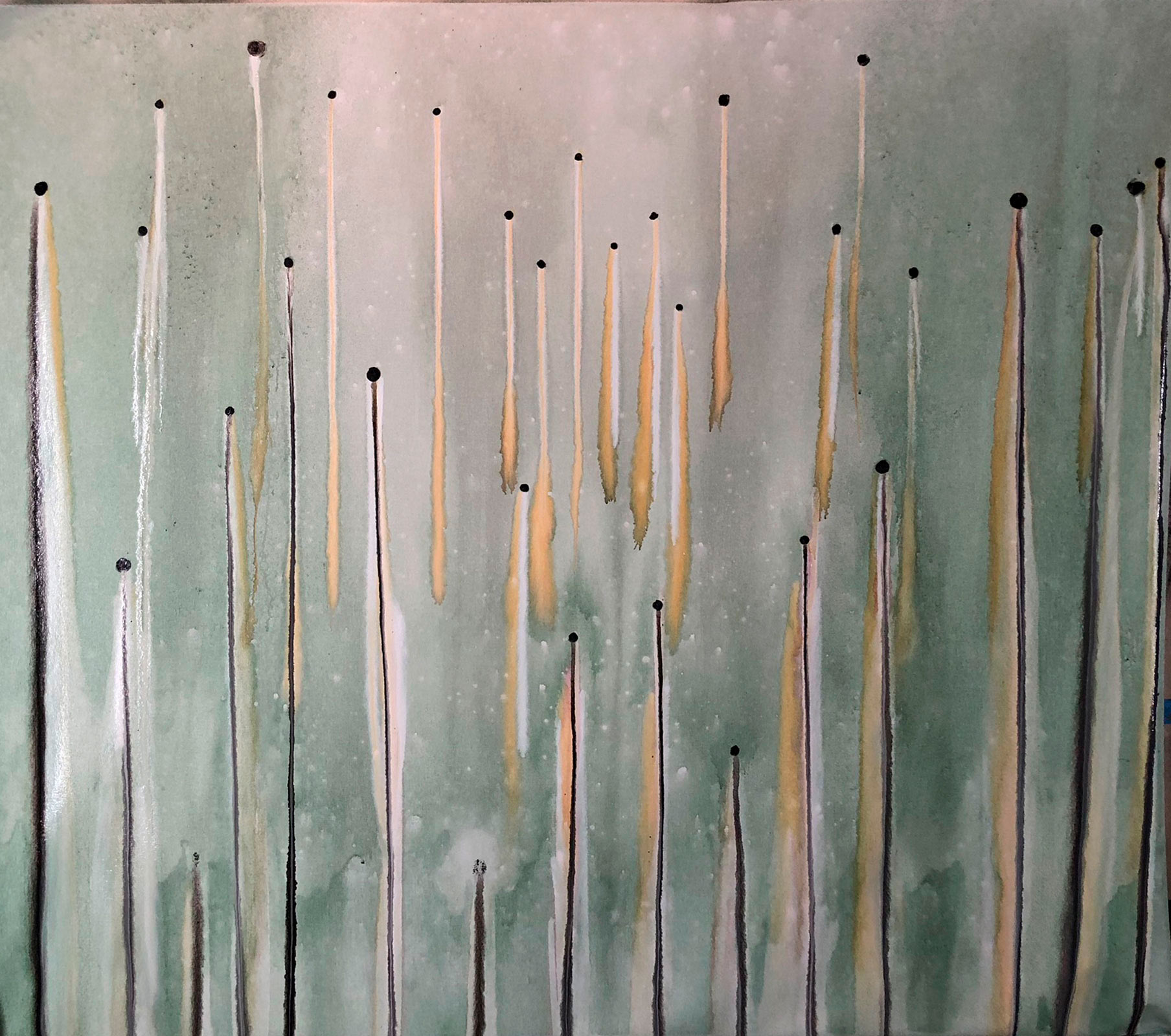 Seeds Bring Life, 2018, acrylic on canvas, 5.5 x 5 ft, SOLD