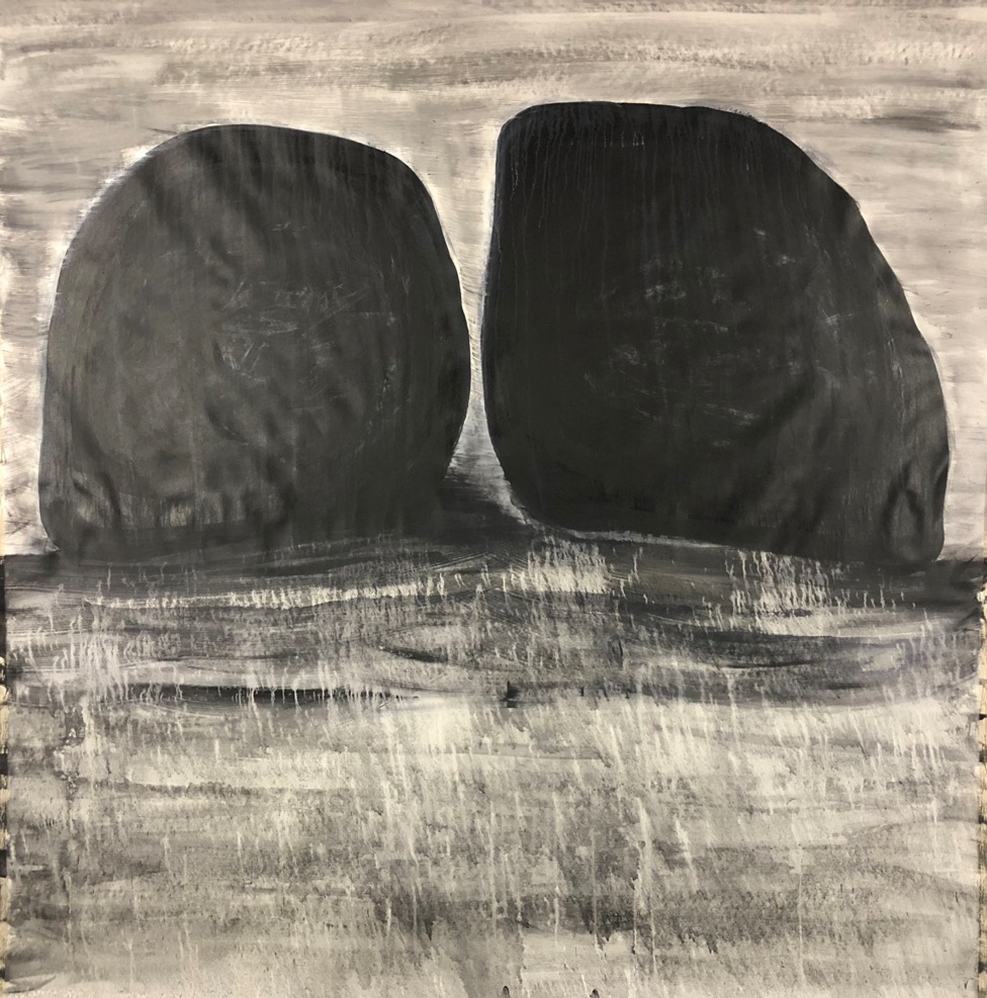 Rocks talk, 2018, acrylic on canvas, 7 x 7 ft, $10,000
