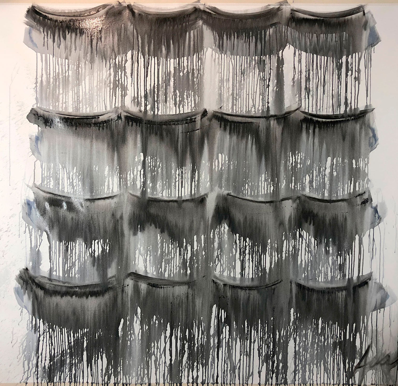 16 Lashes, 2018, acrylic on canvas, 5 x 5 ft, SOLD