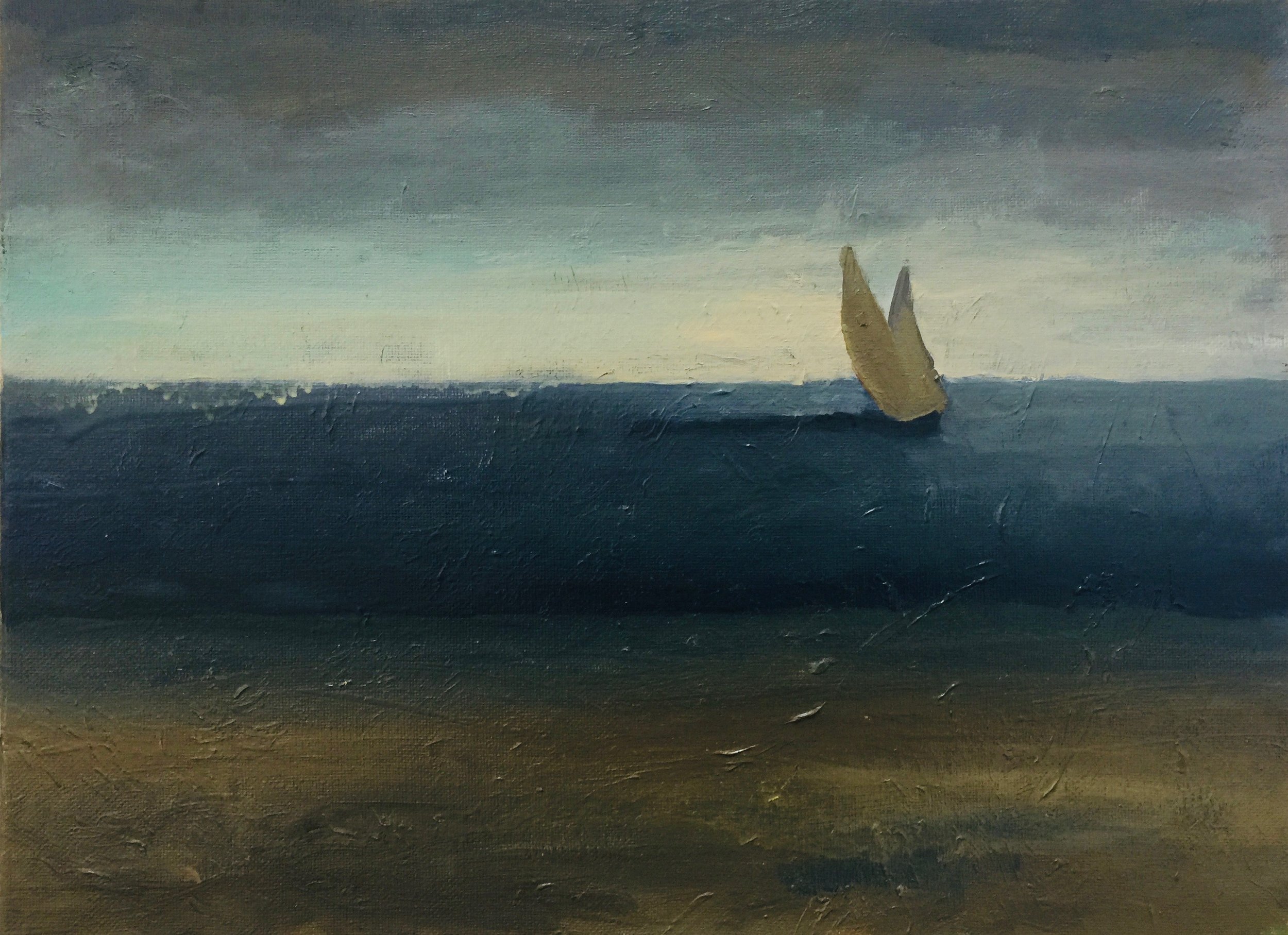 Voilier II, 2018, oil on canvas, 12 x 16 in, $825