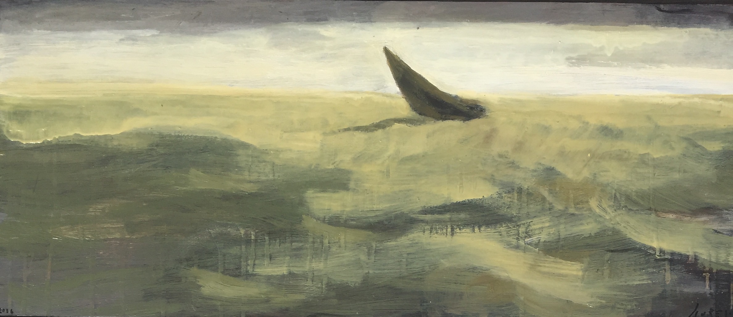 Voilier I, 2017, oIl on canvas, 35 x 15 in, $1,400 