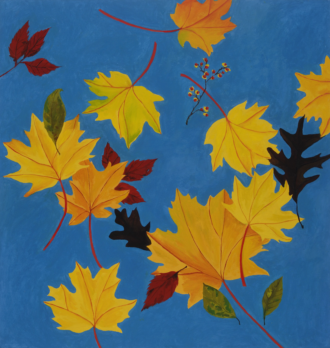 Fall, 2016, oil on paper, 31 x 32 in, $3,200