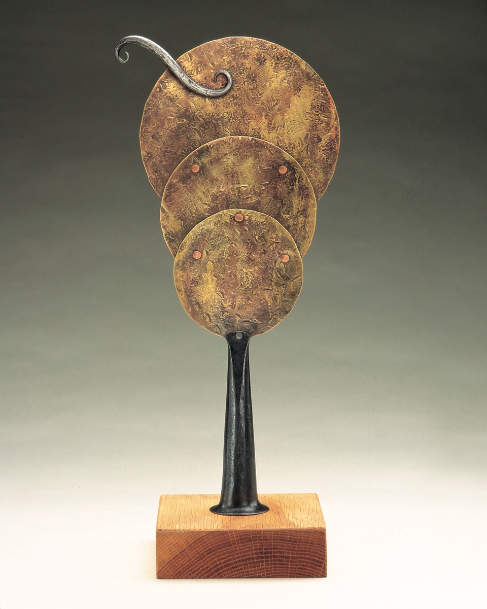 Africa, 2001, brass, steel, wood, 18 x 8 x 6 in, SOLD