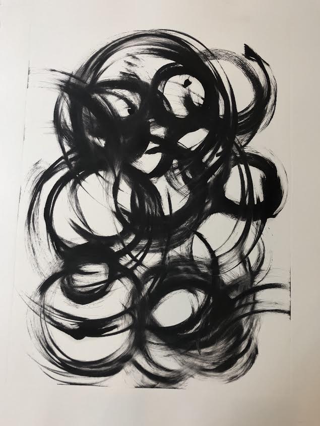 Circles, 2018, monotype, 30 x 22 in, $1,200