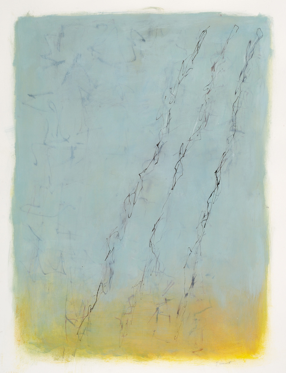 Tuning Fields 2 , acrylic on paper, 26 x 20 in, SOLD