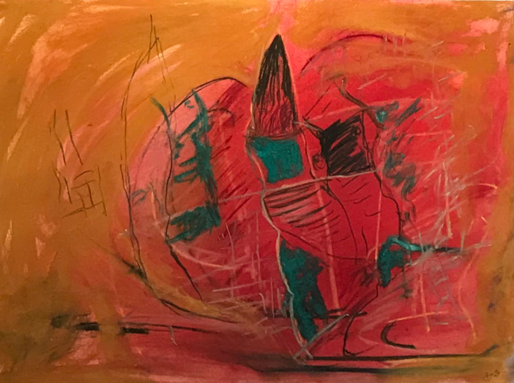 Breaking Ground, 2019, framed pastel on paper, 27 x 34 in, $1,800