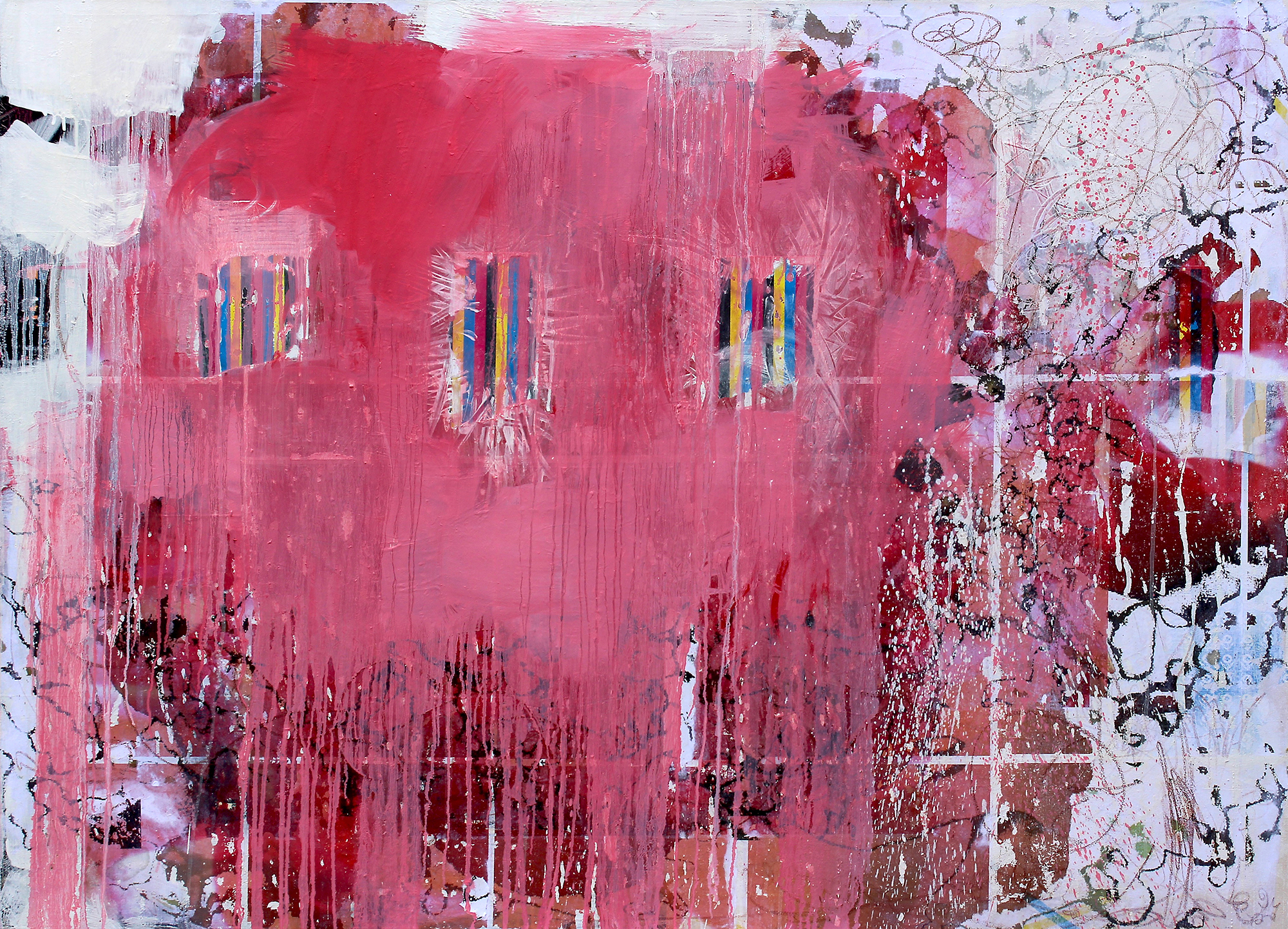 Elephant for Philip, 2016, mixed media on canvas, 42 x 58 in, $5,000