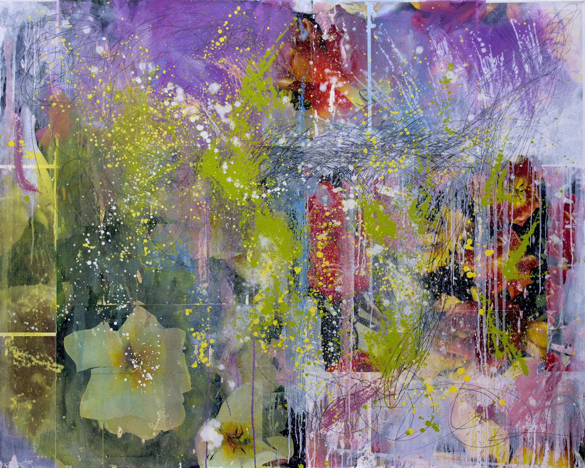Paradise, 2015, mixed media on canvas, 48 x 60 in, SOLD