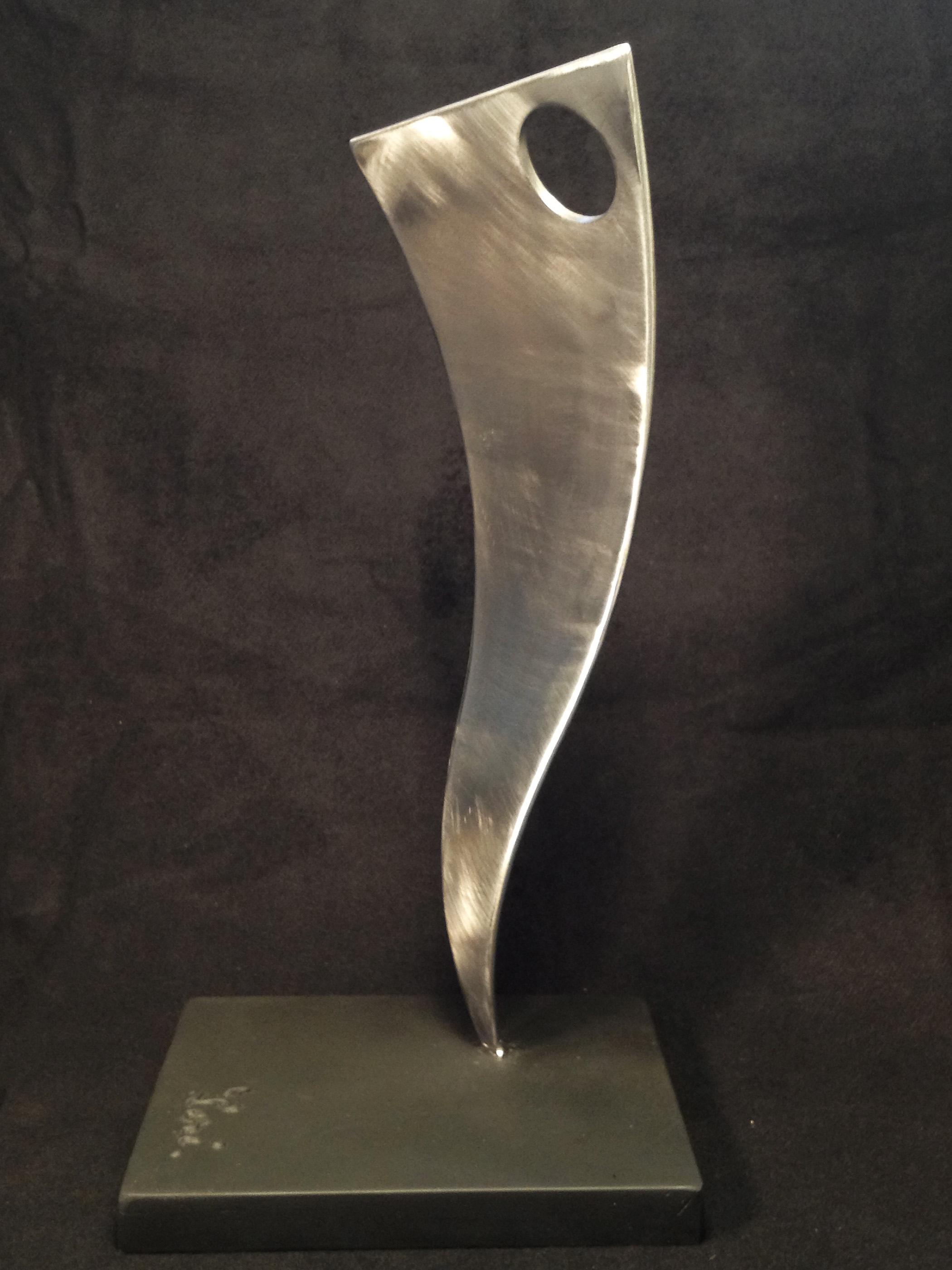 Curve View, 2008, polished, welded steel, 16 x 8 x 6 in, SOLD