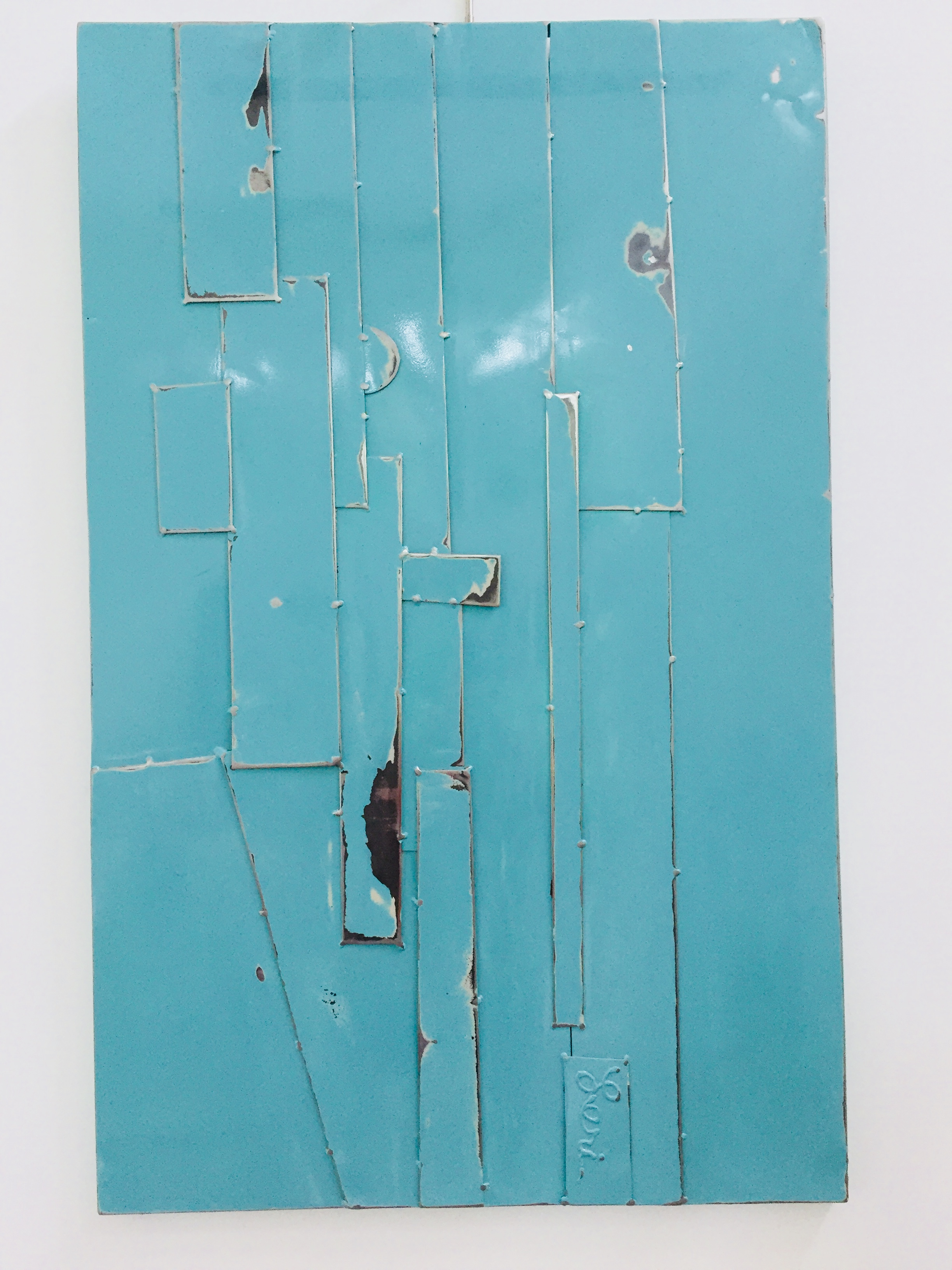 Turquoise, 2016, painted welded steel, 48 x 30 in, $8,000