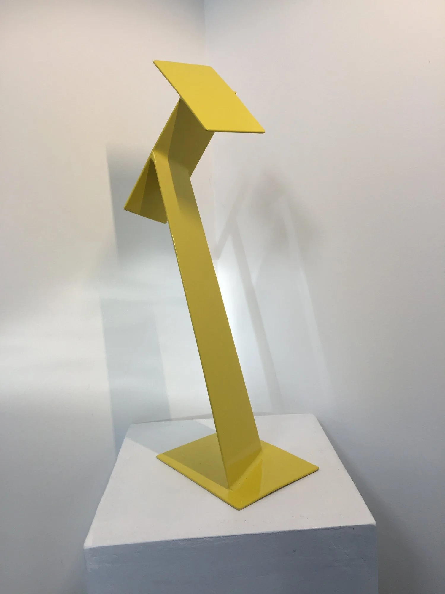 Yellow Convergence, 2015, painted welded steel, 20 x 7 x 5 in, $3,500
