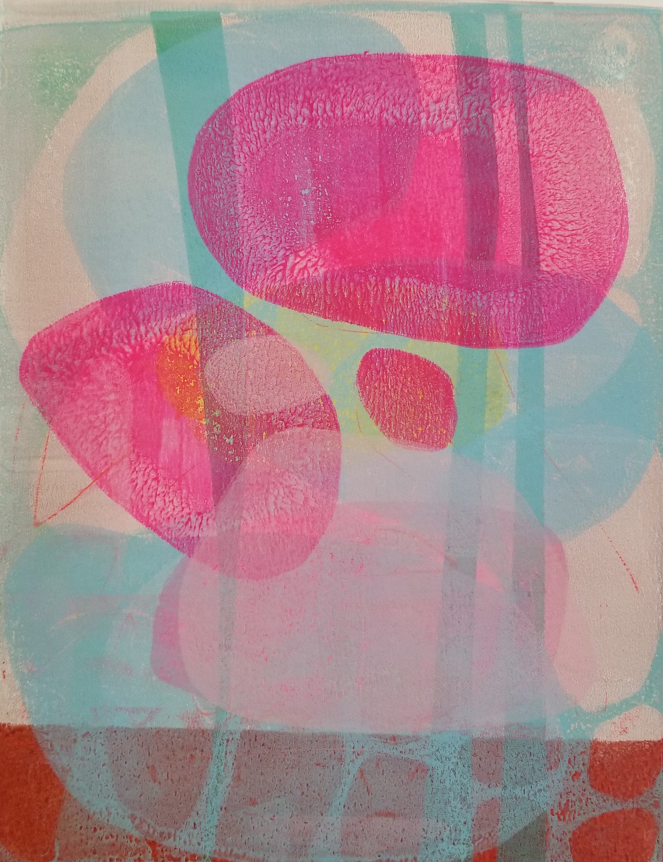 Everything I've Learned, 2018, monoprint, 12 x 14 in, SOLD