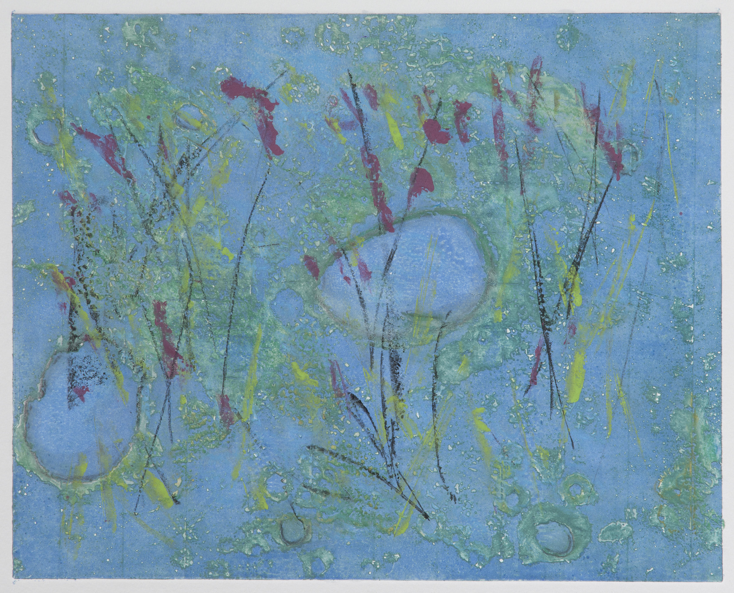 Spring Run Off, 2018, monotype, 11 x 12 in, SOLD