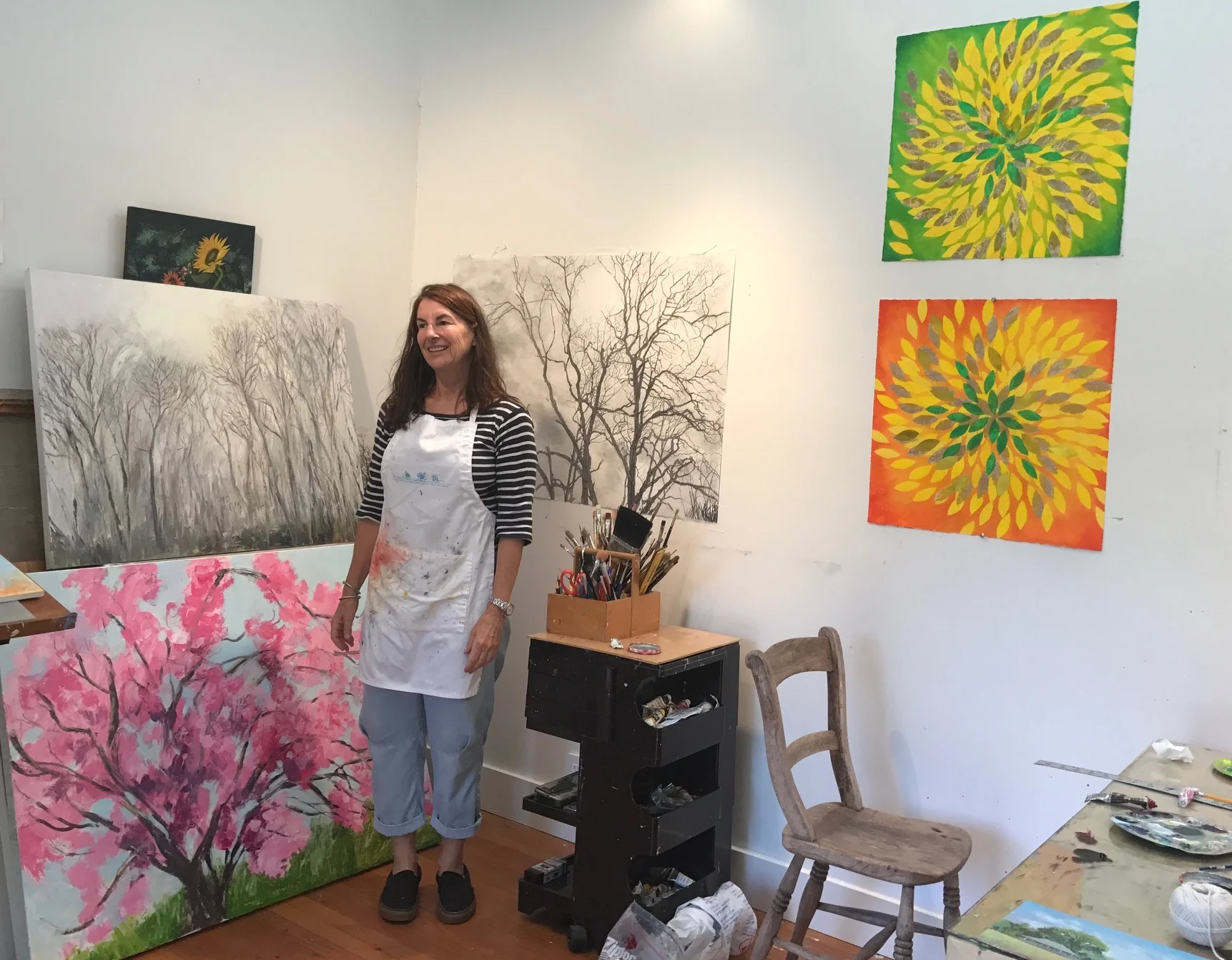 Thomas in her studio