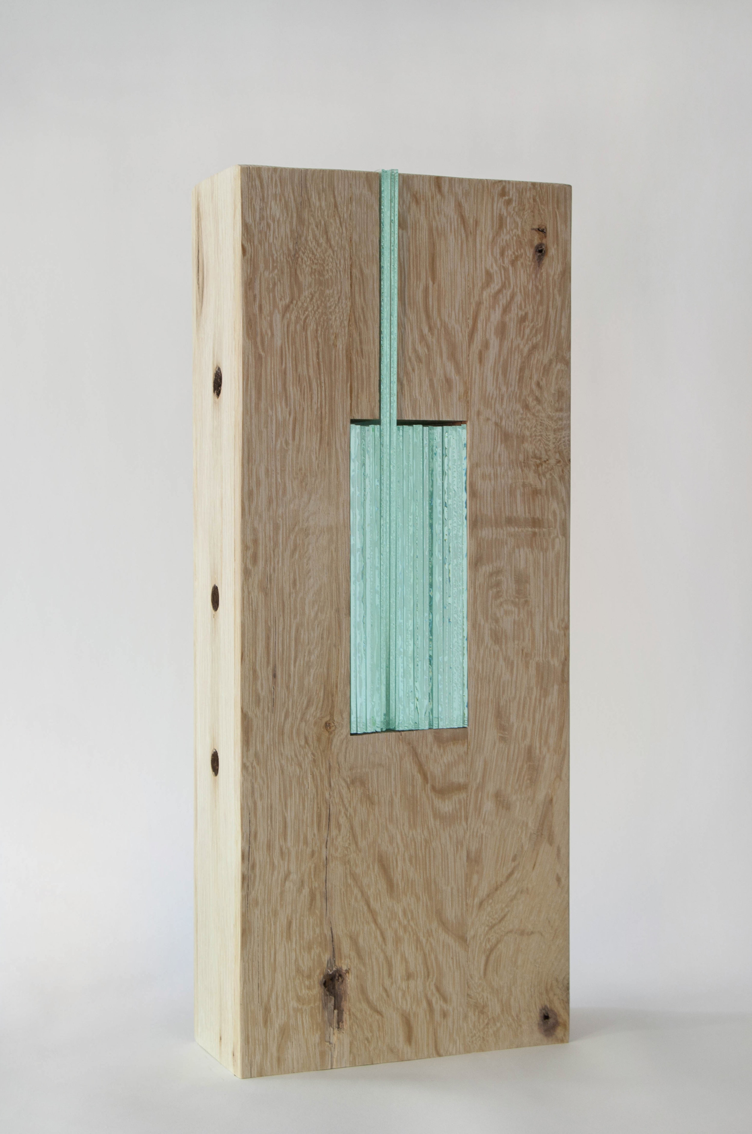 Portal, 2017, reclaimed white oak and glass, 20.5 x 6 in, $3,250