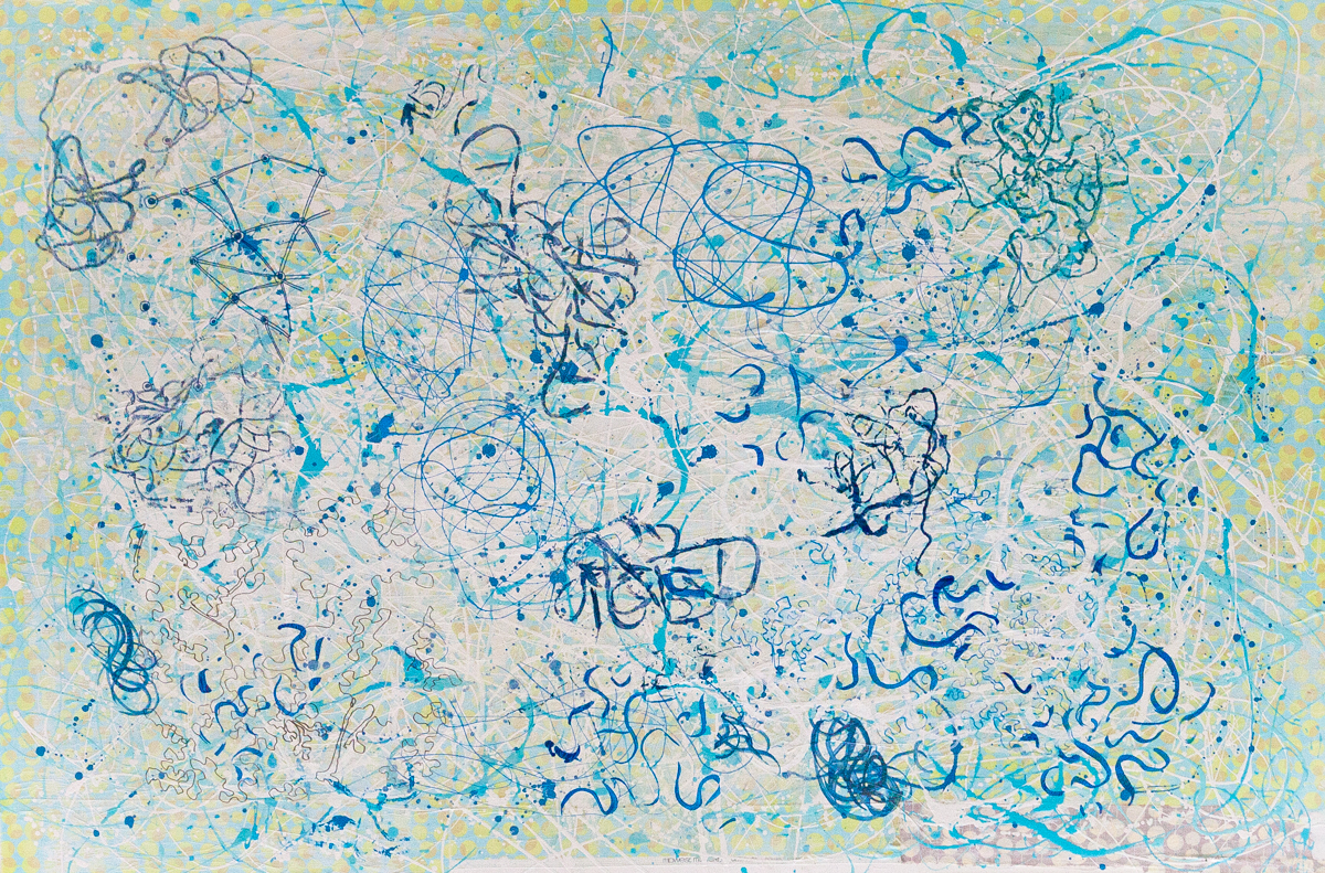 Untitled Topos, 2018, mixed media and polymer on canvas, 48 x 72 in, $15,000