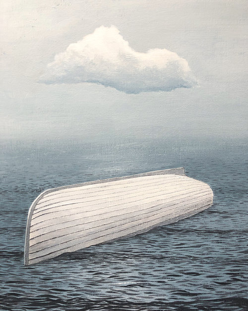 Capsized, 2018, acrylic on wood, 8 x 10 in, SOLD