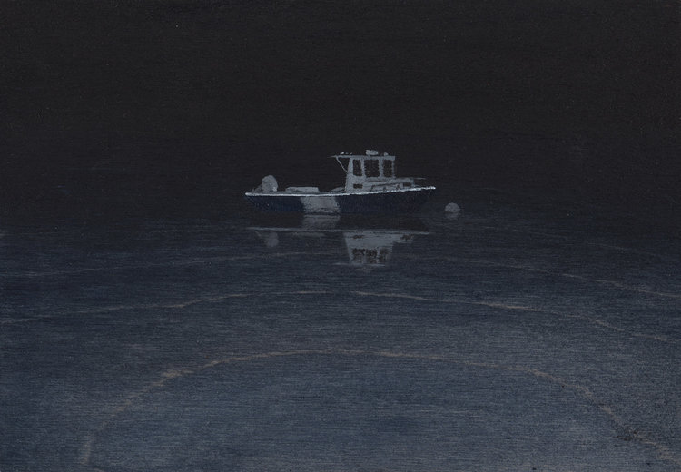 Ghost Boat, 2018, acrylic on wood, 5 x 7 in, SOLD