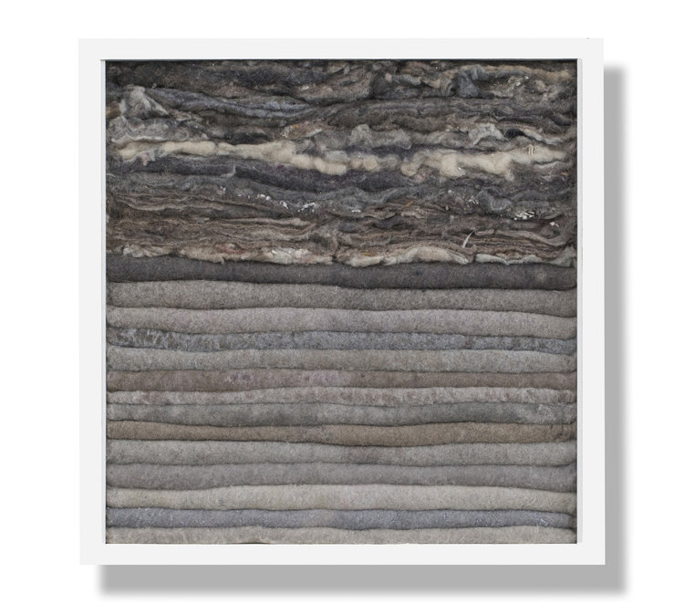 Tectonic Lint, 2014, lint and wood, 13 x 13 x 3.5 in, SOLD