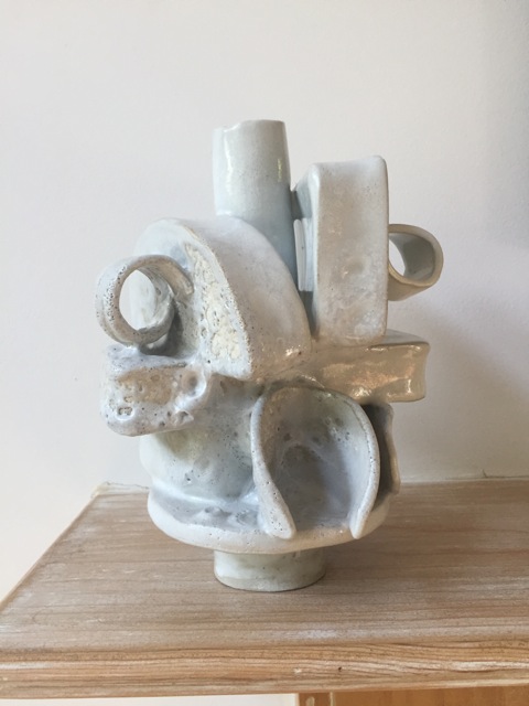 Icarus, 2019, glazed ceramic, 8 x 7 x 6 in, $1000