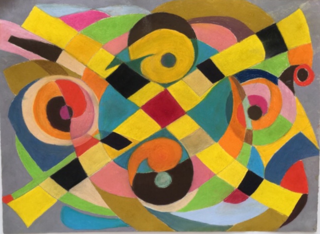 Untitled #10, pastel on cotton arches paper, floating in a wood frame with silver patina, 27 x 34 in, SOLD