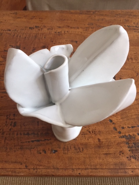 Dahlia, 2019, glazed ceramic, 7.5 x 6 x 6 in, $1000