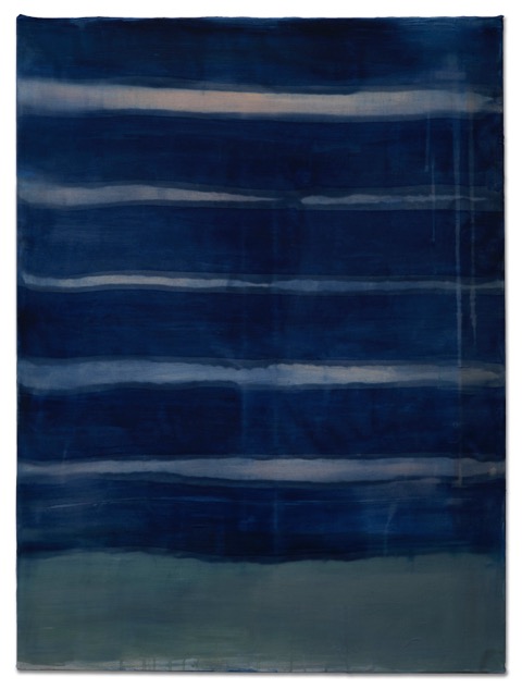 Ocean 1, 2019, dyed silk, acrylic, on canvas, 30 x 40 in,$6000
